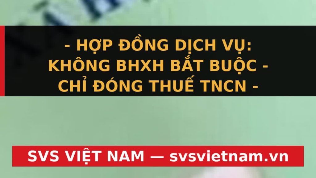 SỐC: Ký Hợp Đồng Dịch Vụ Có Cần Đóng BHXH? Tiết Kiệm Hàng Trăm Triệu Cho Doanh Nghiệp! - SVS Việt Nam