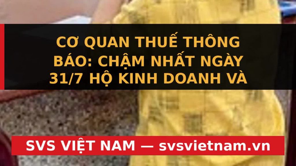 CẢNH BÁO: Hạn chót 31/7 cho Doanh nghiệp & Hộ kinh doanh – Kê khai thuế ngay! - SVS Việt Nam